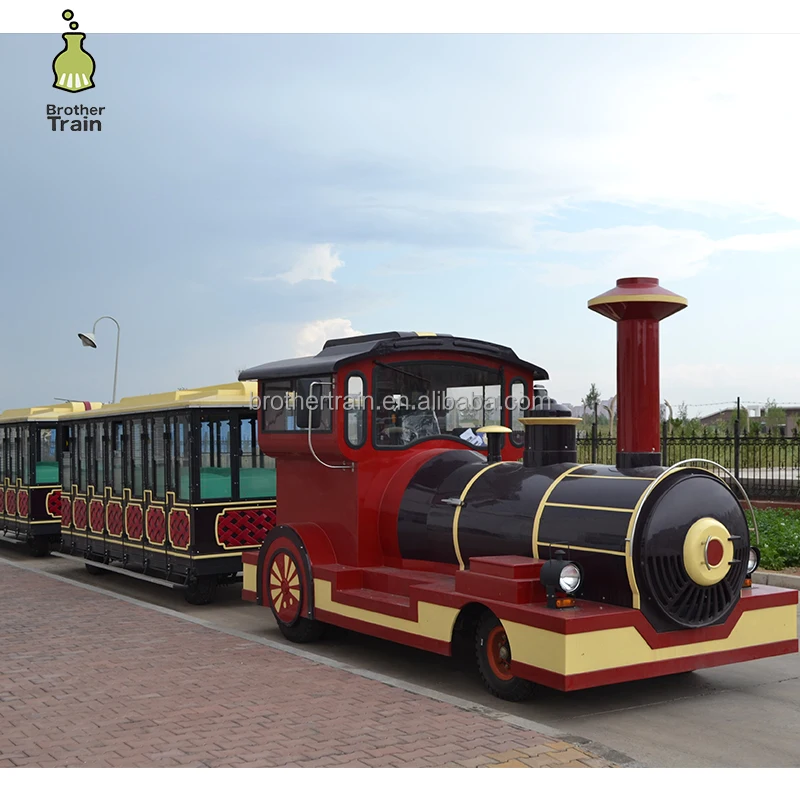 CE approved outdoor trackless train for sale, used top fun trackless tourist road train