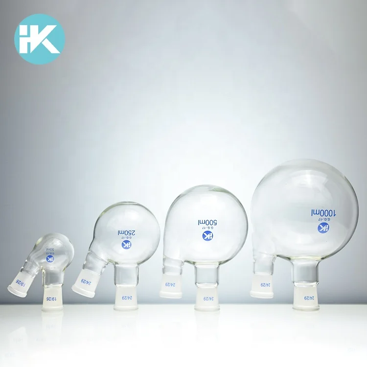 Huke индивидуальные Chemglass Стекло Круглый 1000 мл Тяжелая стена 2 шеи дно кипения колбы лабораторные