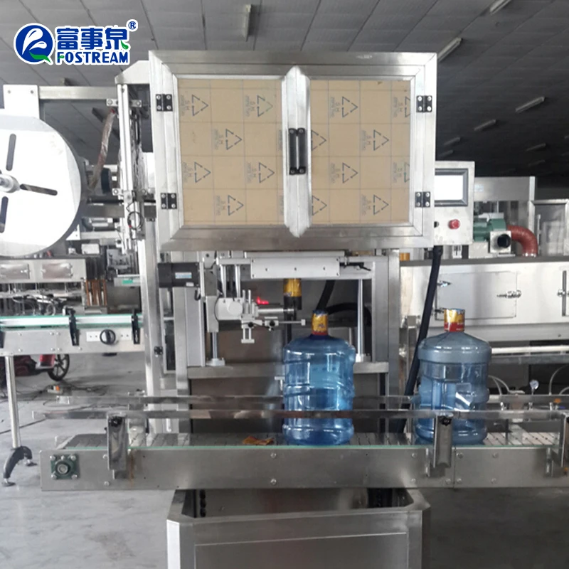 Fully Automatic 3 Liter To 20 Litre Big Bottle Mouth Neck Cap 5 Gallon Label Machine