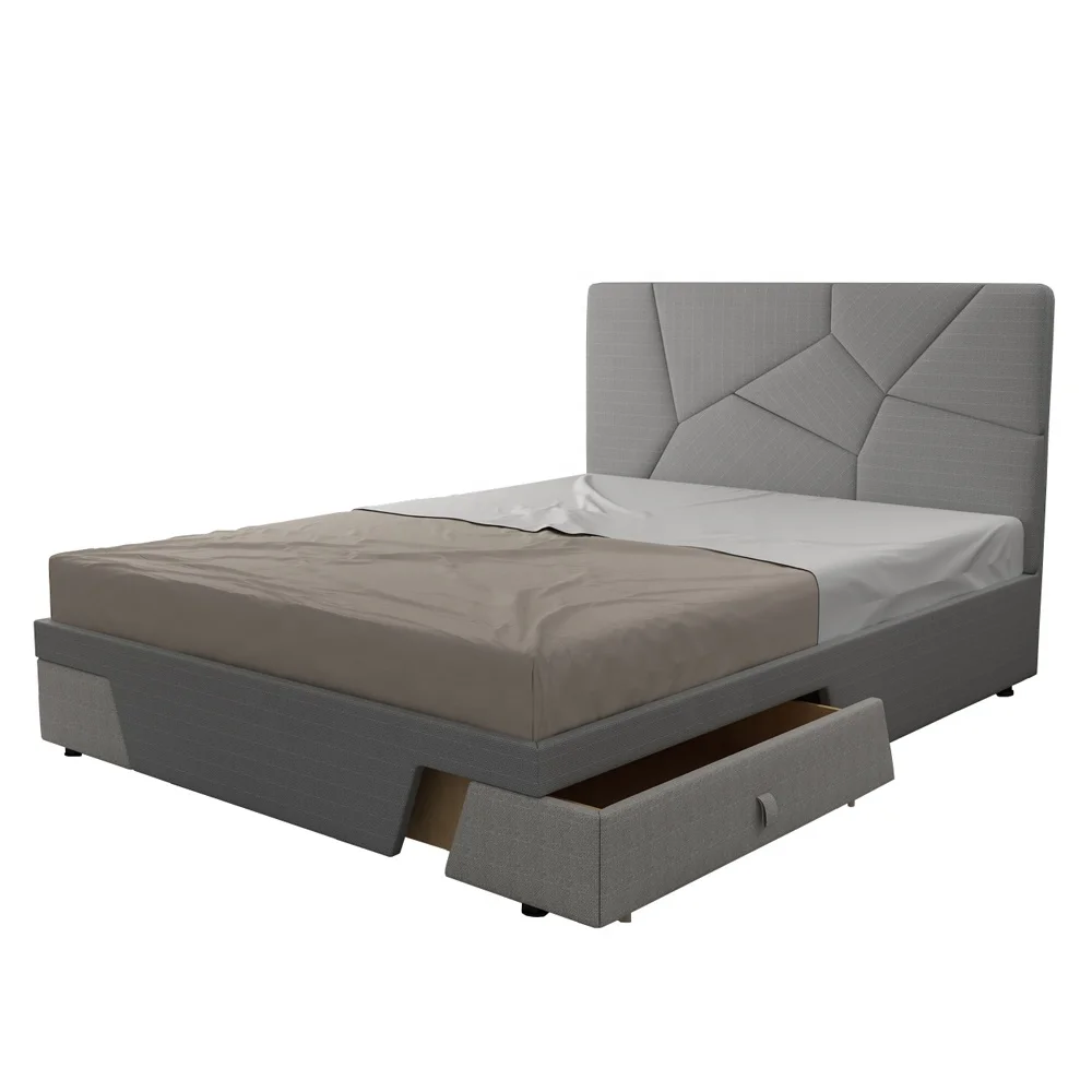 
 Мебель деревянная кожаная кровать большого размера итальянский дизайн кожаная кровать  