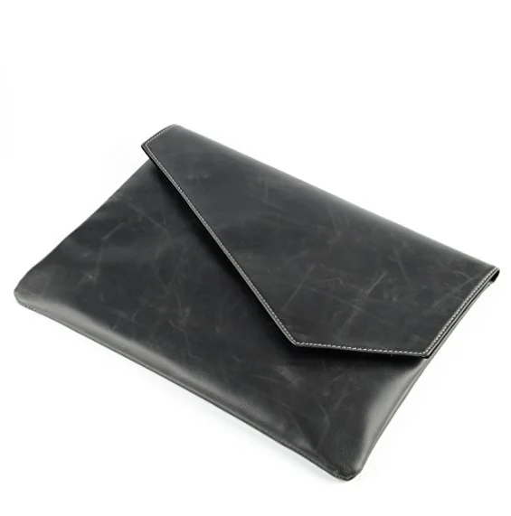 Men PU Leather Large Envelope Bag Clutch Document Bag A4 Book Bag