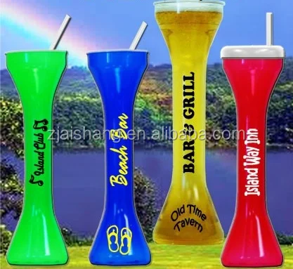 Wholesale custom color durable plastic juice yard glass for GYM