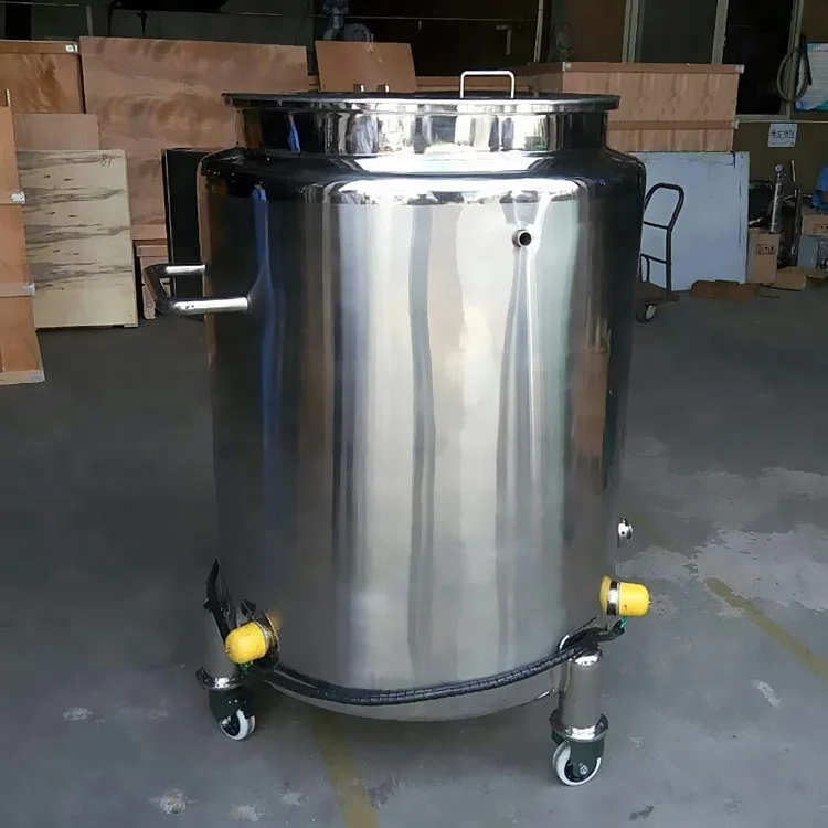 stainless steel chocolate tempering milk Cooker/cheese melting tank with trolley and lockable wheels