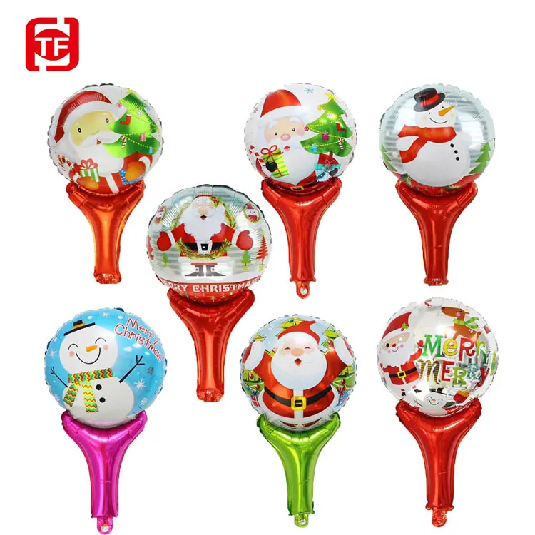 Alibaba Hot Sell 2018 Kids Toys 30*50cm Hand Holding Stick Balloons Inflatable Air Clap Stick Foil balloons