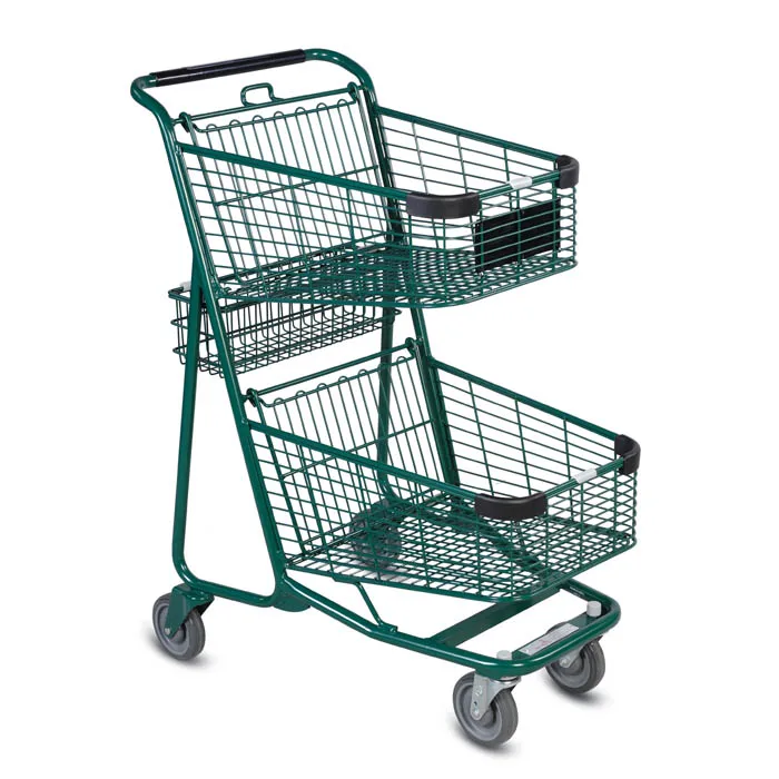2018 New Style Double Layer Vegetable Shopping Trolley Wholesale