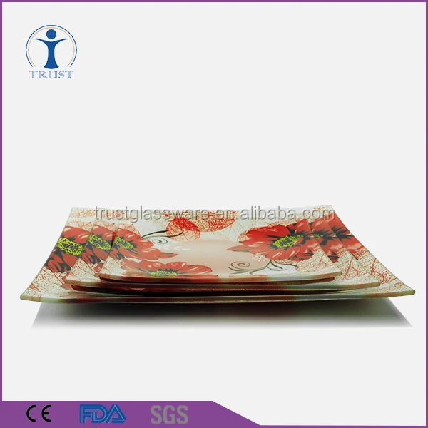 Оптовая продажа украшения образец пластина устанавливает дешевые цены прозрачного стекла квадратной плиты
