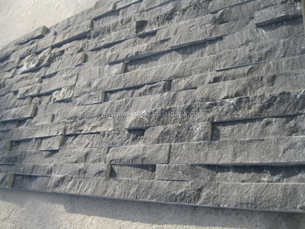 
Black travertine Ledgestone Wall veneer Stone Panel for exterior decoration CZ-N92 