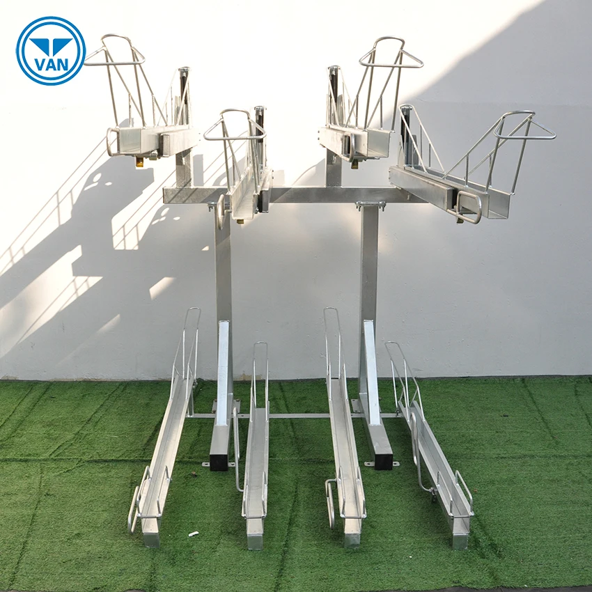 China Outdoor Galvanized Commercial Double Decker Bike Rack/ Bicycle Parking Stand (ISO Approved)