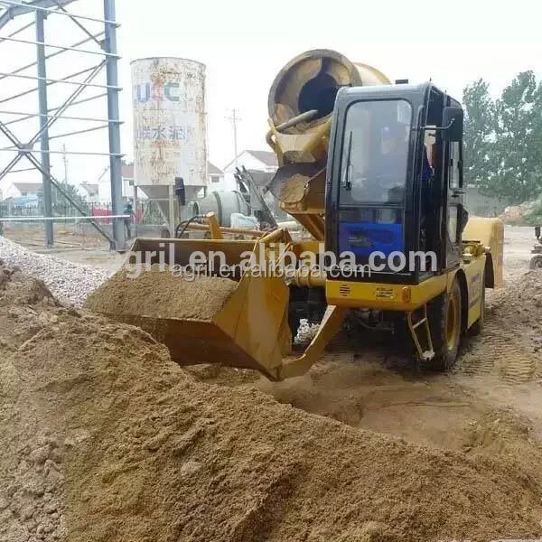 self loading and propelled diesel engine concrete mixer power shift truck with pump air conditioner