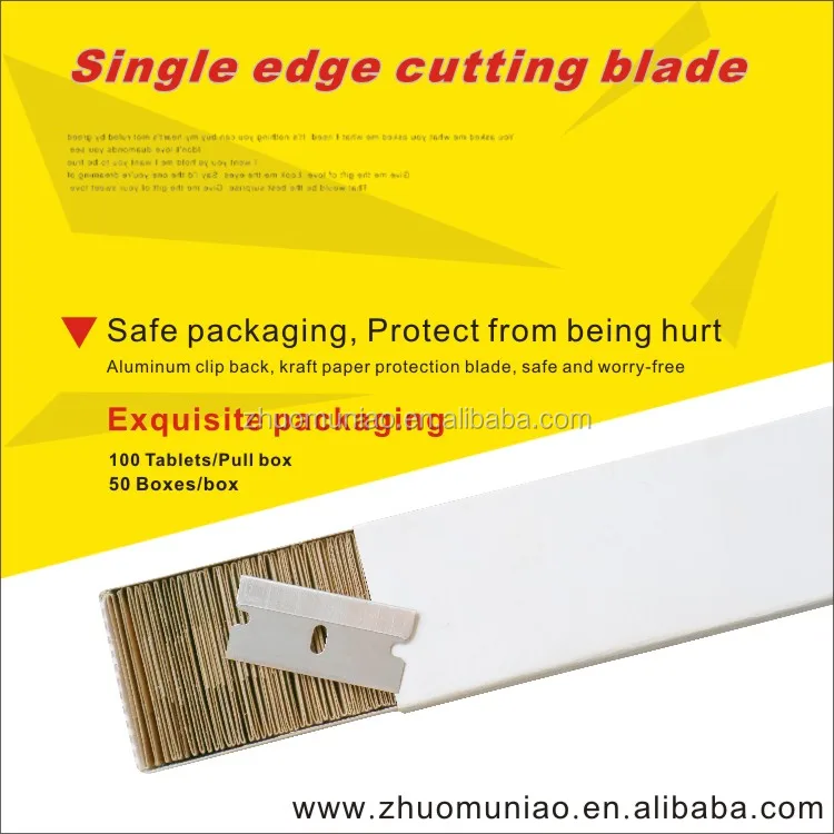 Industrial Razor Blades High Quality Box Cutter Steel Single Edge Scraper Razor Blades