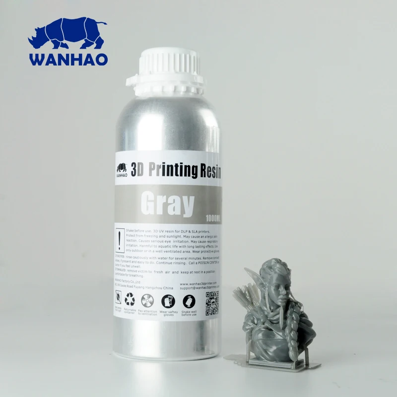 New Wanhao Water Washable Resin For Wanhao D7 Printer DLP SLA 3D Printer Washable Resin New Aluminium bottle 1L(1000ml/bottle)