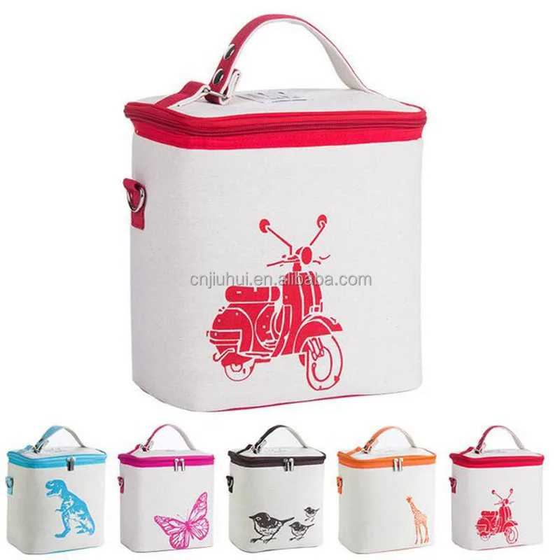 
BSCI certified factory Promotional Customized Logo 100% Cotton Fabric Cooler Lunch Bag 
