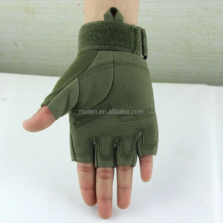Black Tan Olive Green Army Airsoft Military Tactical Fingerless Gloves