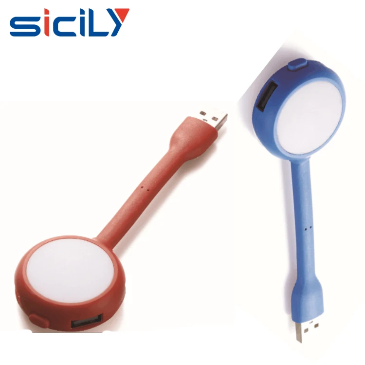 Novelty Promotion Gift USB Hub 4 Port with LED Light, China Factory 5 LED Usb Hub Lamp