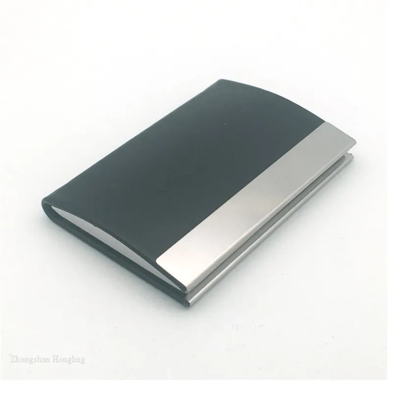 
wholesale custom Stainless steel+ leather PU Business Card Holder 