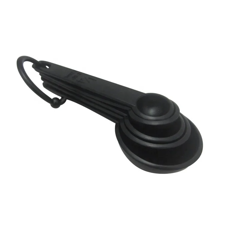 Wholesale Plastic black color Measuring spoon with ring