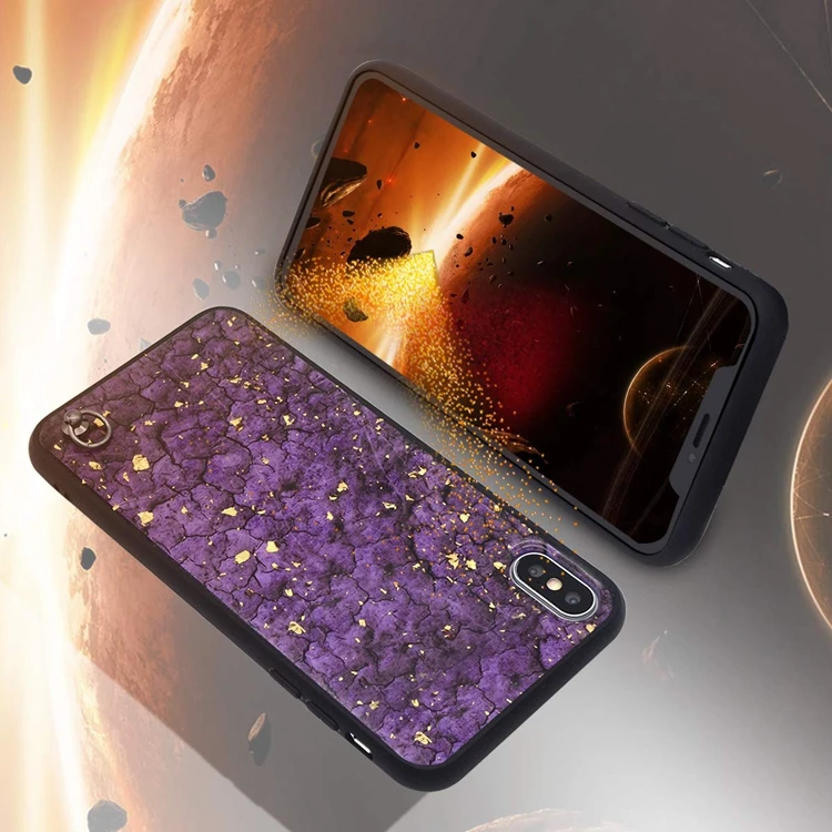 HOCAYU Purple Luxury Girly Rabbit Fur Pom Pom Phone Case For Iphone Xs Max