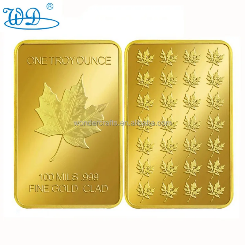 WD Free design new year monkey collection metal OEM ODM gold metal ingot bars custom 1 oz Gilding Metal Ingot Bar
