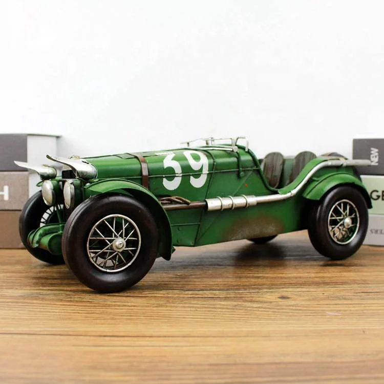 1933 Handmade Metal Crafts Racing Sport Antique Car Vintage Model Die Cast 1:12 Coffee Shop Restaurant Home Decoration