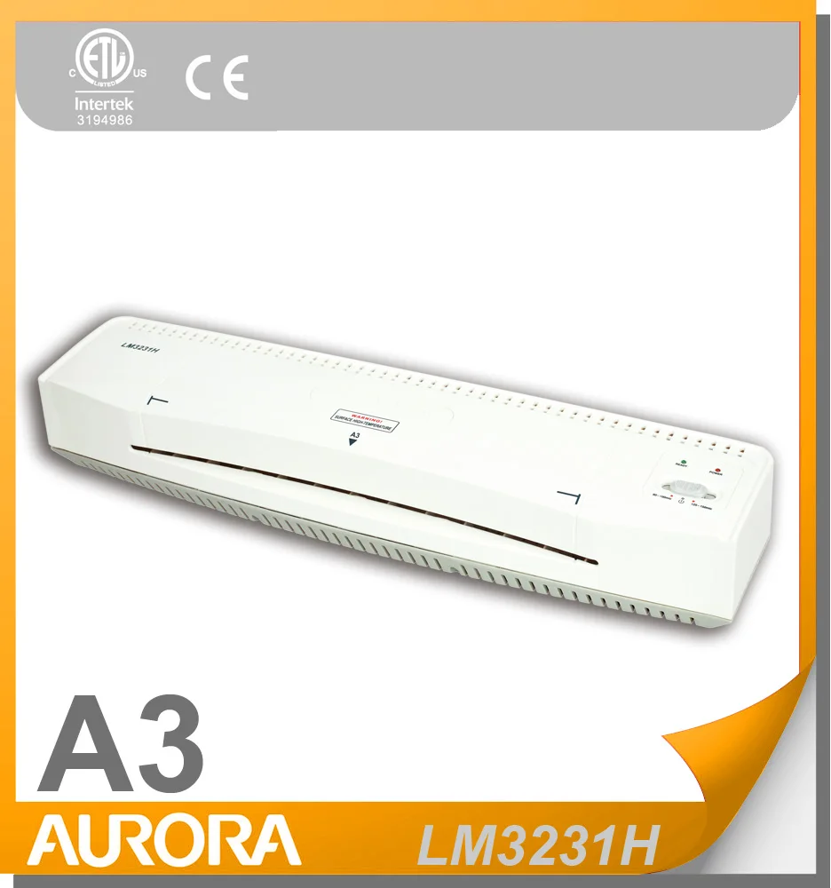 Aurora LM3231H Hot Laminator, A3 5min Warm-up Time,80~150mic Pouch Thickness