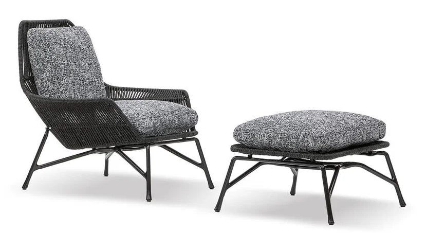 
fashionable Outdoor rattan chair with ottoman 