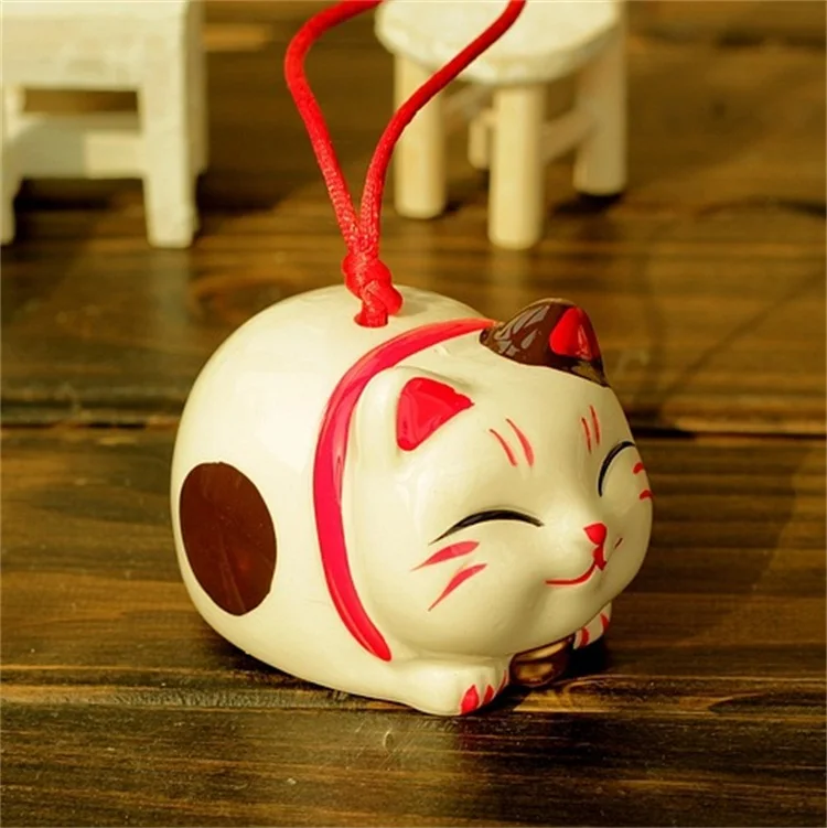 
Home Accessories Exorcise Evil Spirits Popularity Lucky Cat Ceramic Wind Chime 