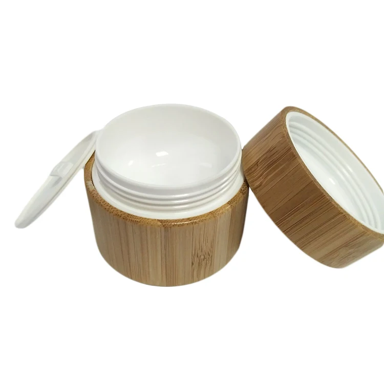 30g 50g 100g 150g Round Plastic Inner Face Cream Bamboo Cosmetic Container