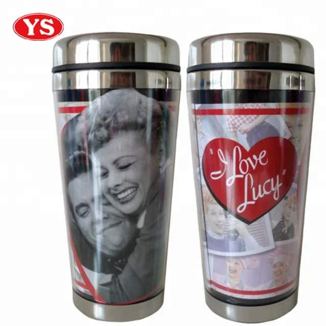 16oz DIY stainless steel coffee mug with changeable insert