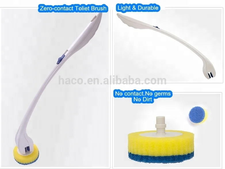 Zero-Contact Long handle Curved Disposable Toilet Scour Brush