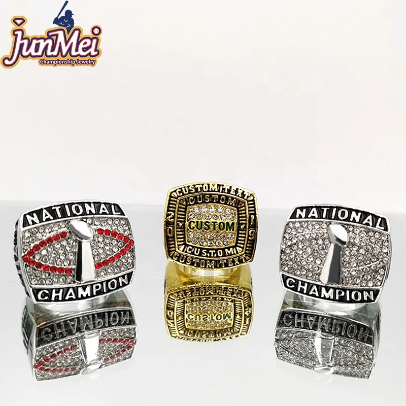 
JunMei factory store hall of fame 7U TO 14U national football league championship ring custom for kids 