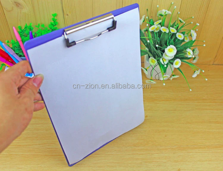 A4 size Office Supplies Display Clip Writing Board/plastic clipboard