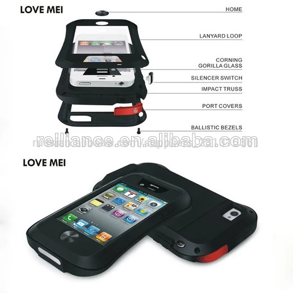 factory wholesale price waterproof mobile phone protective case for iphone 4 4s