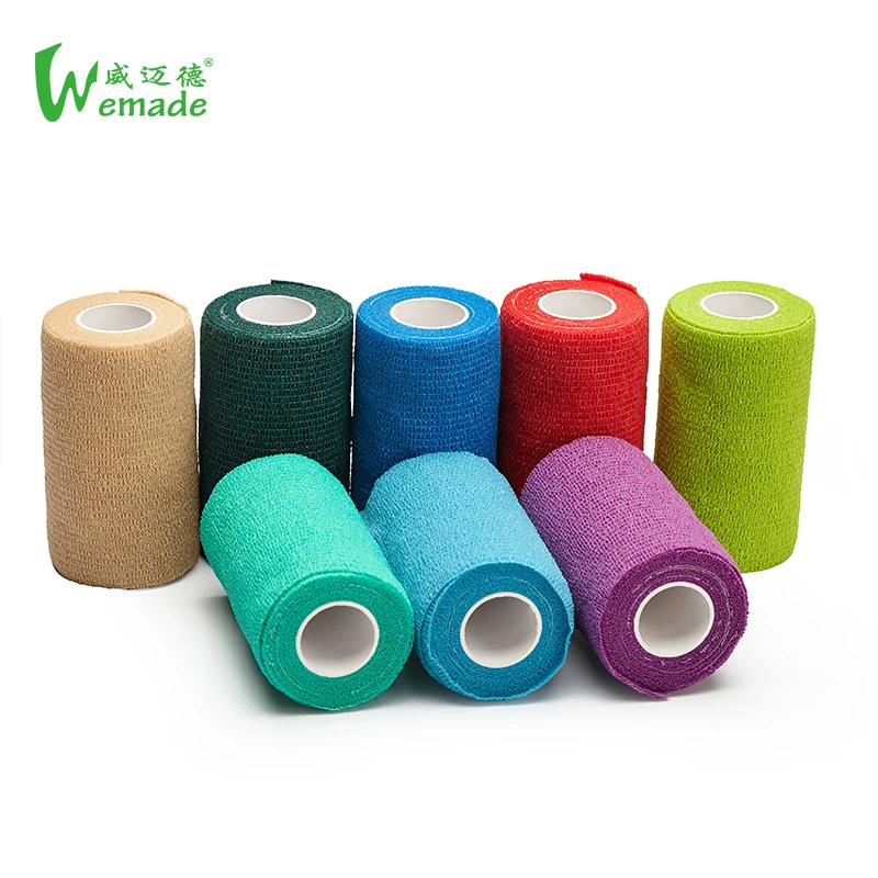 Elastic Non Woven Cohesive Bandage for Sports, First Aid Medical, Wrist, Ankle Sprains, Swelling and Vet Wrap Adhesive Bandage