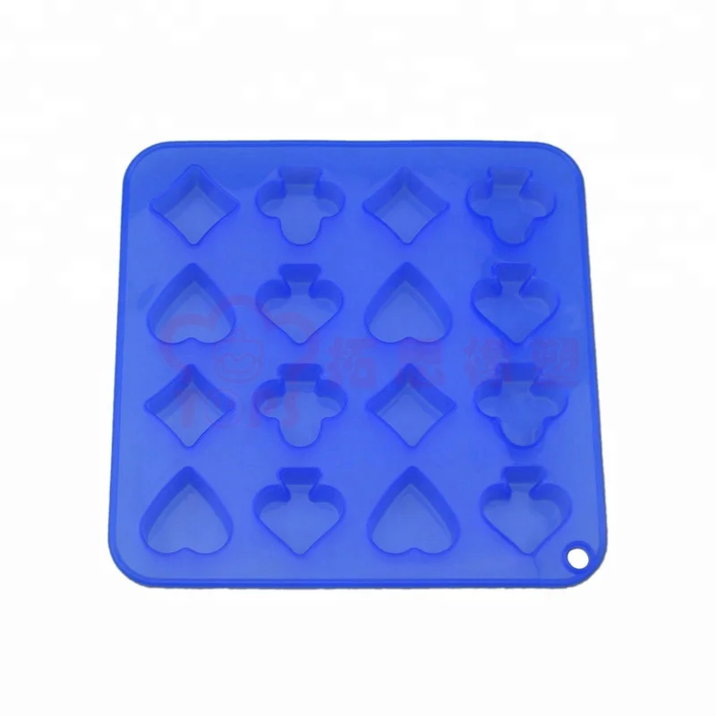 100% Silicone Poker Shaped Silicone Chocolate Mold/Palying Card Silicone Poker Ice Cube Tray/Silicone Chocolate Mold for Candy