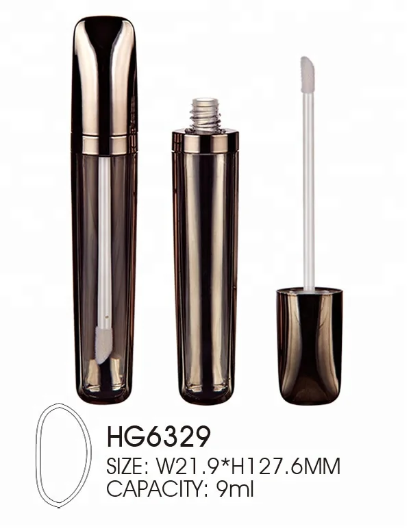 Flat Ellipse shaped make your own brand lipgloss bottle lip tint tube liquid lipstick packaging