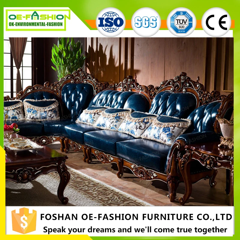 Solid wood carving corner living room sofa in the home furniture