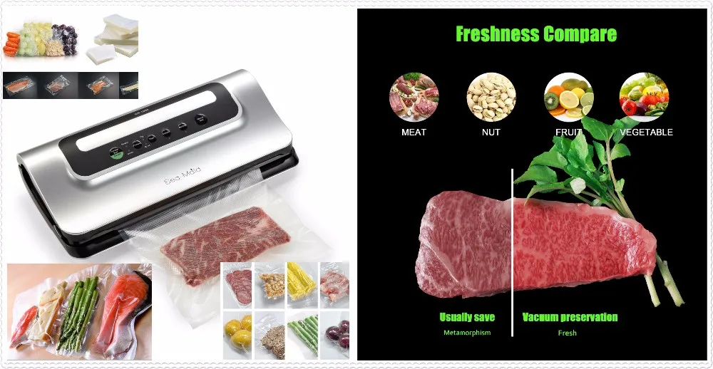 Sea-Maid Food packaging bag sealing wet/dry vacuum sealer machine for home use