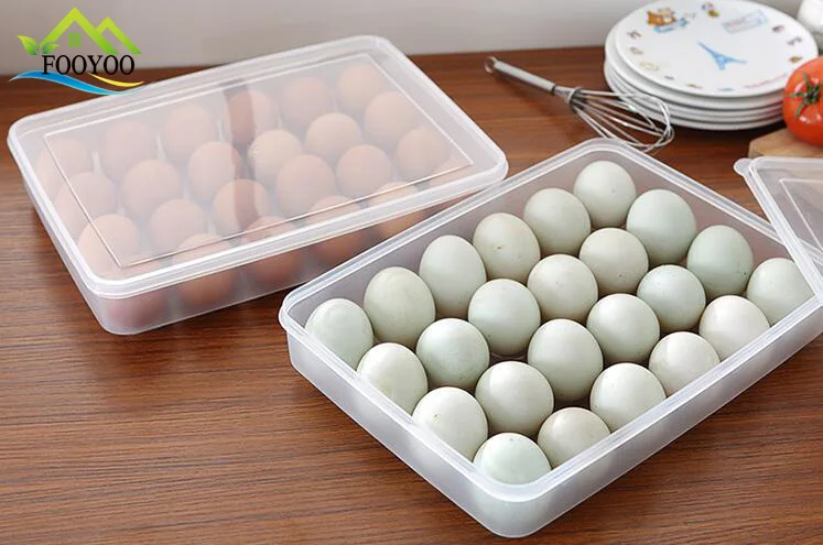 Оптовая продажа, большой прямоугольный 24 яичный лоток, контейнер для хранения, холодильник, пластиковый контейнер для яиц