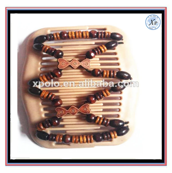 Handmade Fashion African butterfly Elastic Wooden Beaded Magic Comb Jewelry