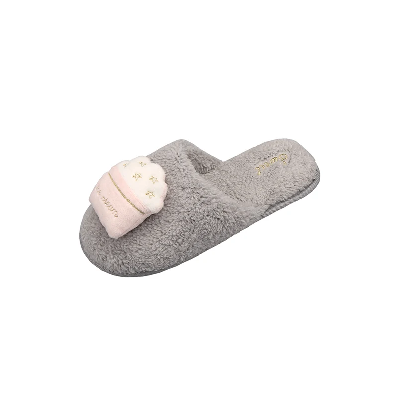 
Flat TPR sole home slippers womens closed toe winter indoor shoes 