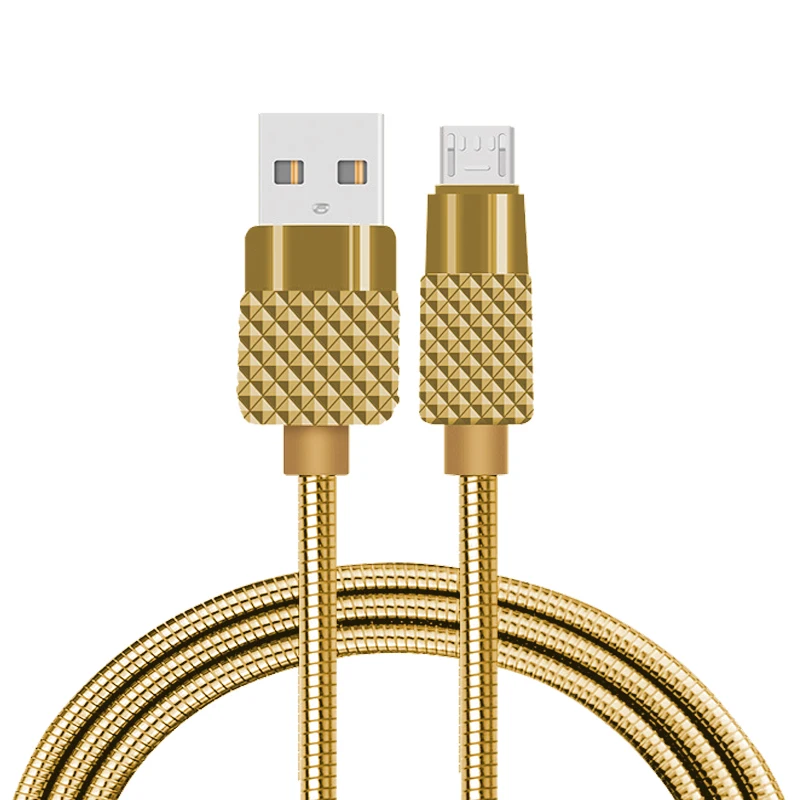 Wik Zinc Alloy Metal Spring Fast charging data transferring usb microphone cable Micro usb cable