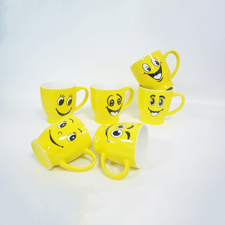 special shaped smile face creative coffee mug kids mugs glazed ceramic cute mug