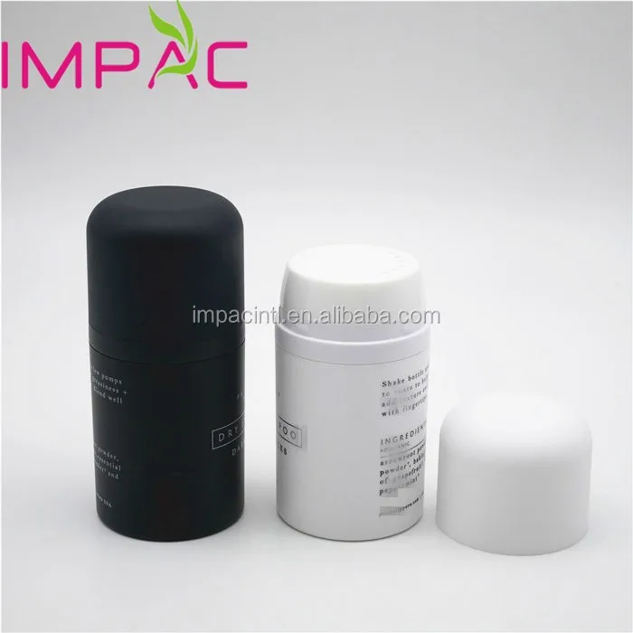 Matte black white plastic empty powder shaker bottle packaging 50ml 50g