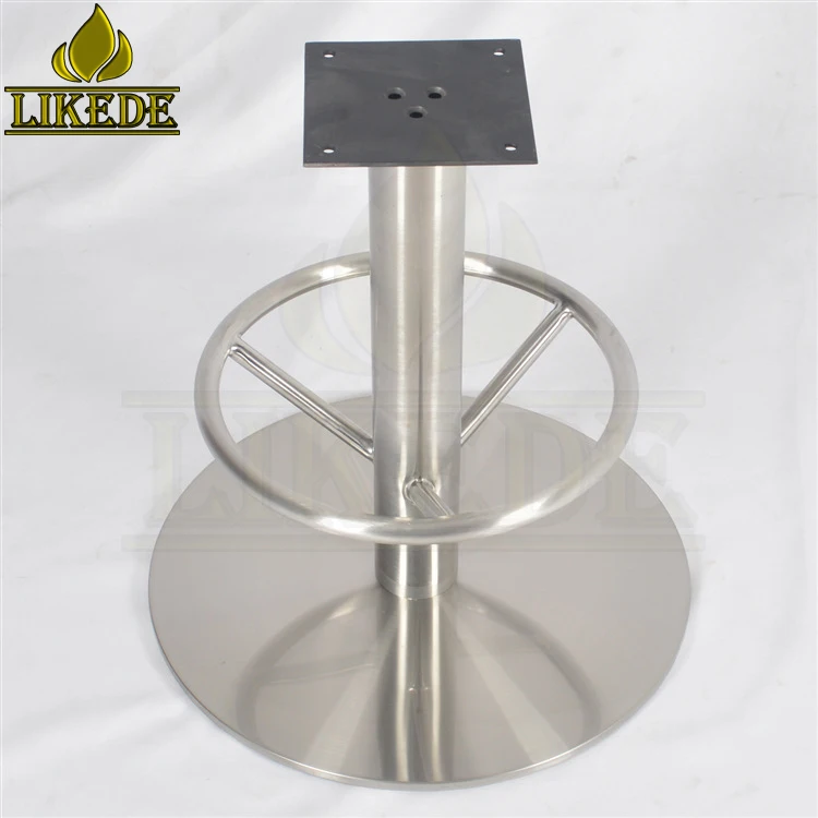 New Stainless steel bar stool legs unswivel round bar stool base fixed height bar cahir base