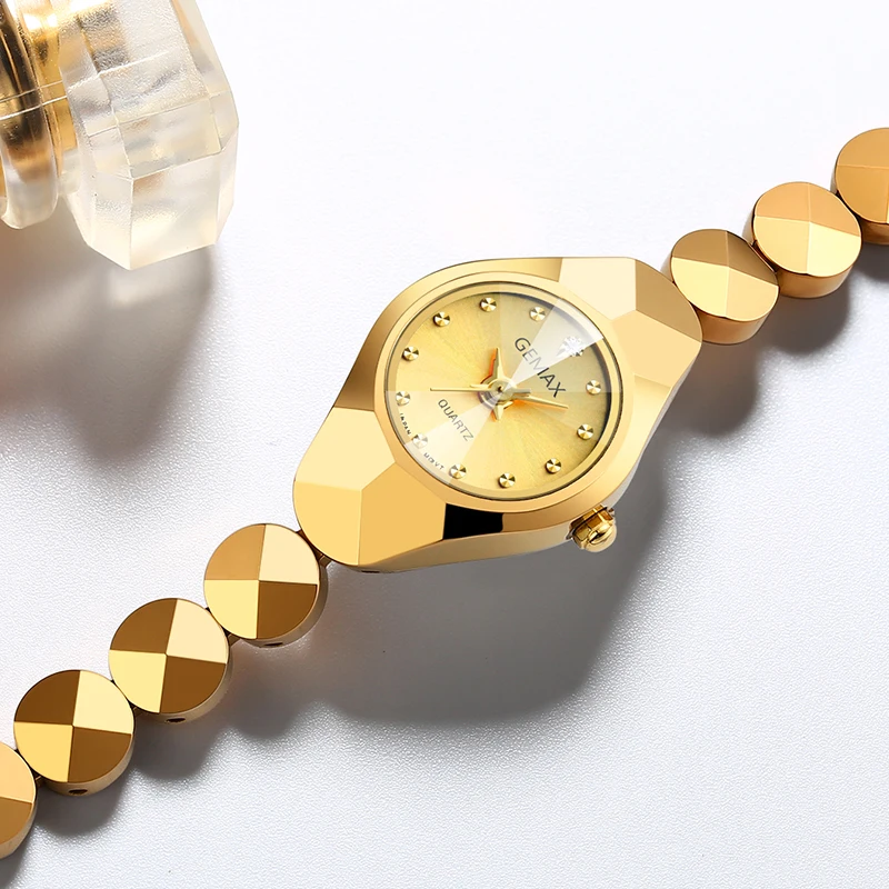 Top selling yellow gold real quartz lady fancy hand watches for women best quality watch
