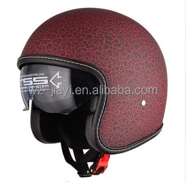 Open face motorcycle vintage helmet single lens/ECE and DOT approved