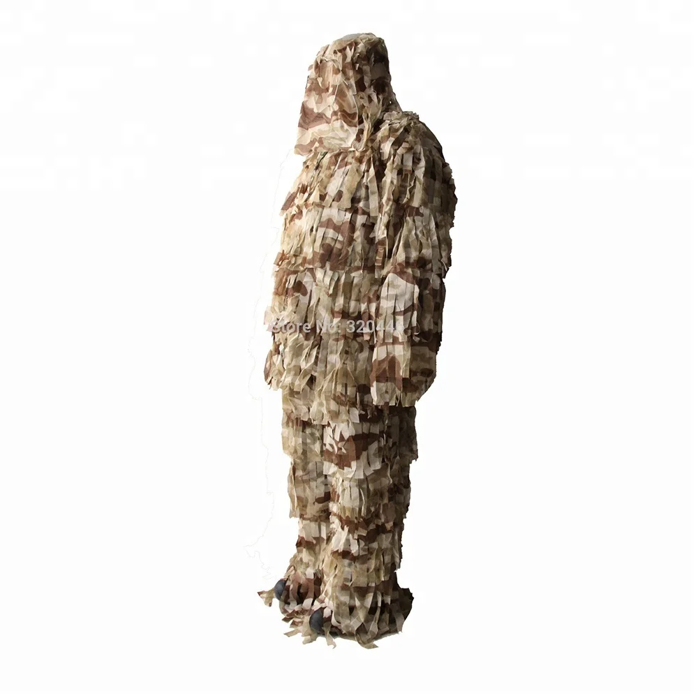 3D Ghillie Suit Camouflage Hunting Clothing Double The Leaf Suit Clothing Jacket and Pants