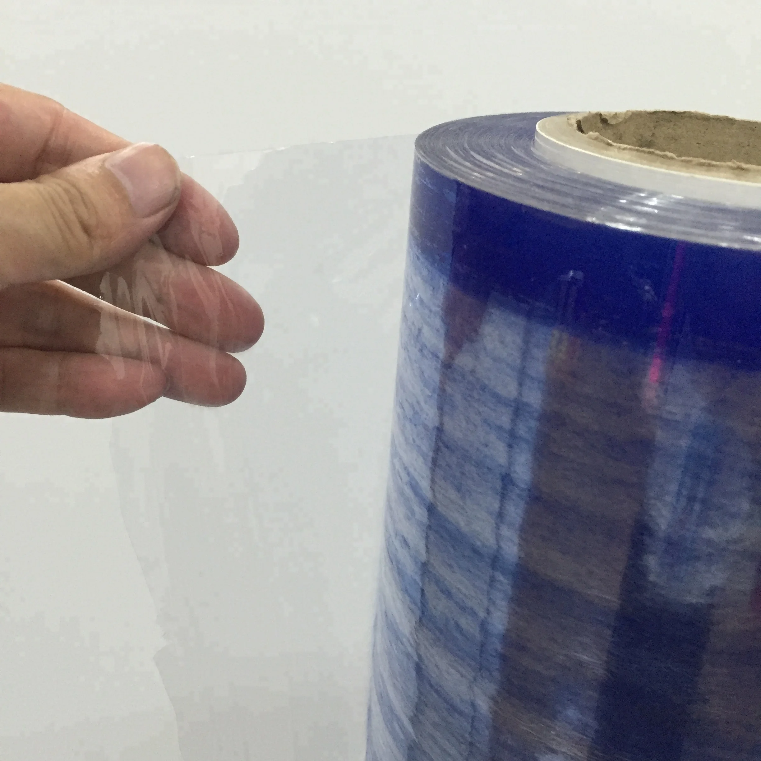 
0.05mm 2.6m transparent blue pvc stretch film packing film plastic PVC foil for packaging mattress sofa quilt chair trunk  (60524916400)