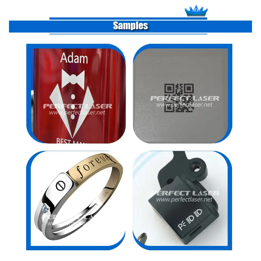 Perfect Laser 20w Marker Name Sign Steel Utensils Marking Engraving Machine / Jewelry Fiber Laser Marking Machine