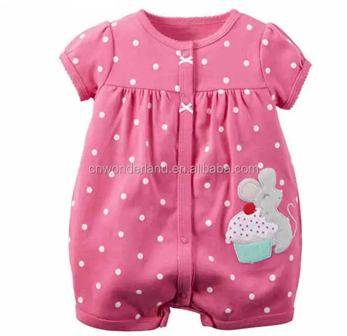 Wholesale cheap customized unisex baby shortie romper baby round collar bodysuit